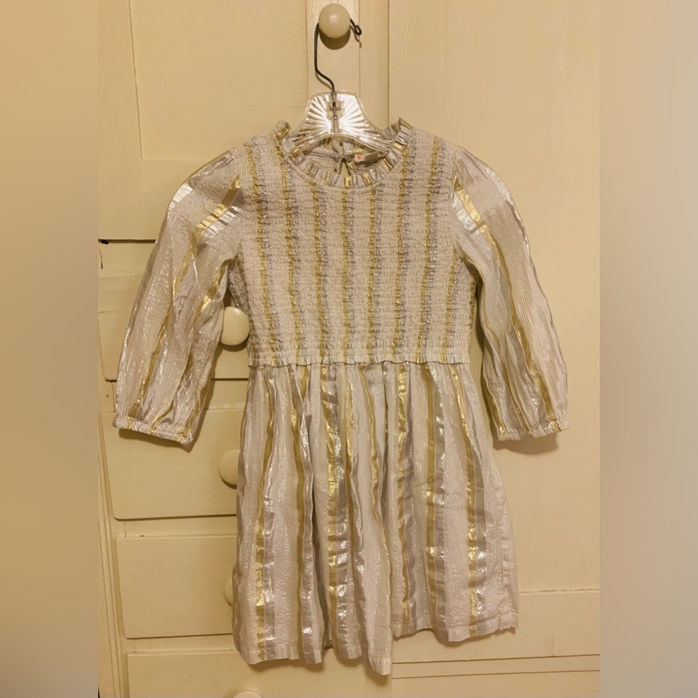 J Crew metallic thread smocked top perfect condition dress